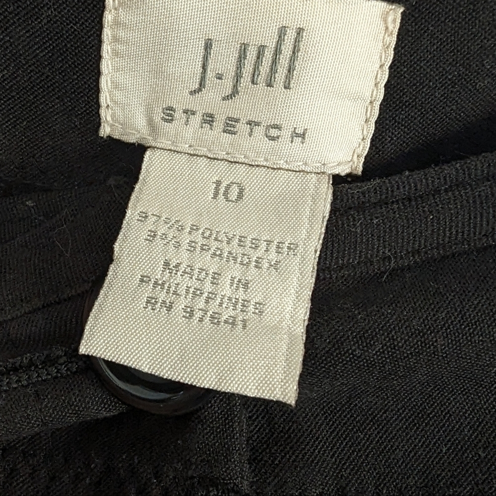 J. Jill Micro Faux Suede Pants 10 Black Lightweight Microsuede Pant - Picture 6 of 7